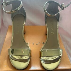 Unisa Metallic Gold Heeled Sandals